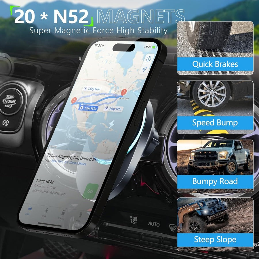 for Mercedes-Benz GLB-Class 2020-2022 Magnetic Wireless Charger & Phone Holder -  Fit 15W Fast Charging - Car Mount, Hands-Free Dashboard/ Compartment Holder, Compatible with Benz GLB-Class (2020-2022)