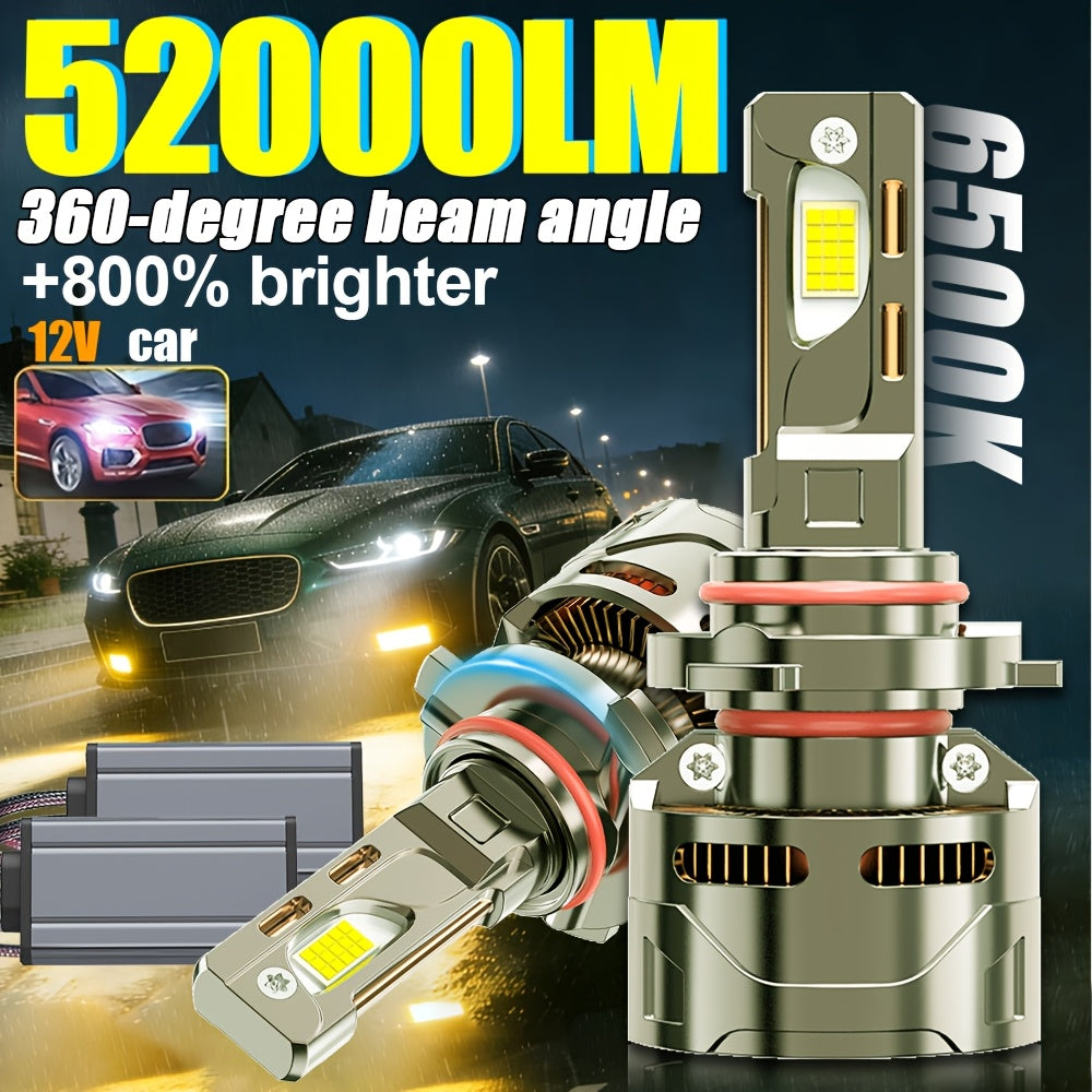 2-Pack 300W Car Headlight Bulbs H4 H7 LED Canbus H1 H8 H11 9005 HB3 9006 HB4 9012 Universal LED Bulbs Car Front Headlight Fog Light 6500K 12V/24V Fits Models 9007/9008-BA37
