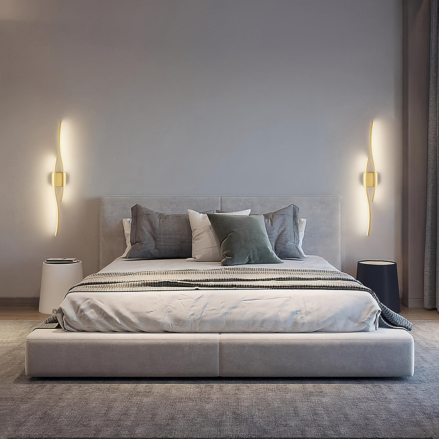 1PC Gold LED Wall Light, Rechargeable Wall Fixture, Removable Recessed Installation, 3-Color Dimmable, Perfect for Living Room, Bedroom, Dining Room, Cafe, Hotel and Bathroom, Decorative Wall Light | Modern Lighting Sconce | High Quality Vanity Light