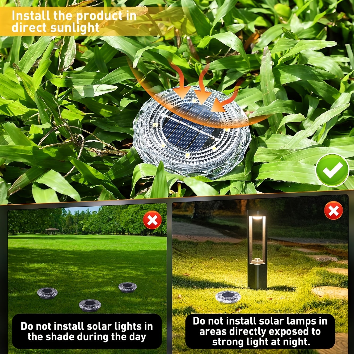 Solar Ground Light, Waterproof Outdoor Solar Light, Solar Garden Light Suitable for Courtyard, High Brightness Solar Disc Light, Recessed Landscape Lighting, Suitable for Patio, Path, Walkway, Driveway, White
