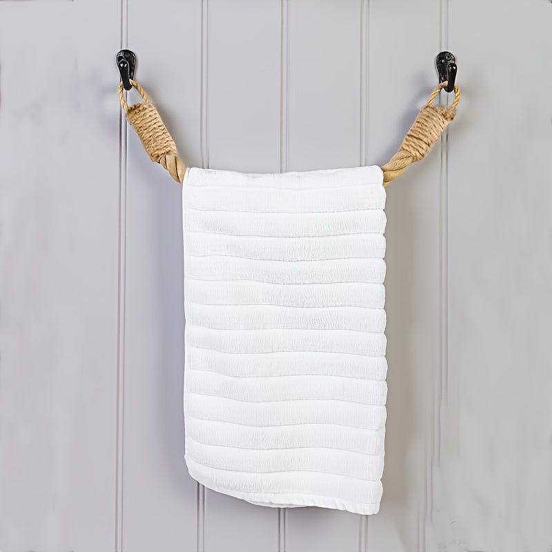 Jute Rope Toilet Paper & Towel Holder - Rustic Décor Wall Mount Paper Roll Holder for Bathroom & Kitchen