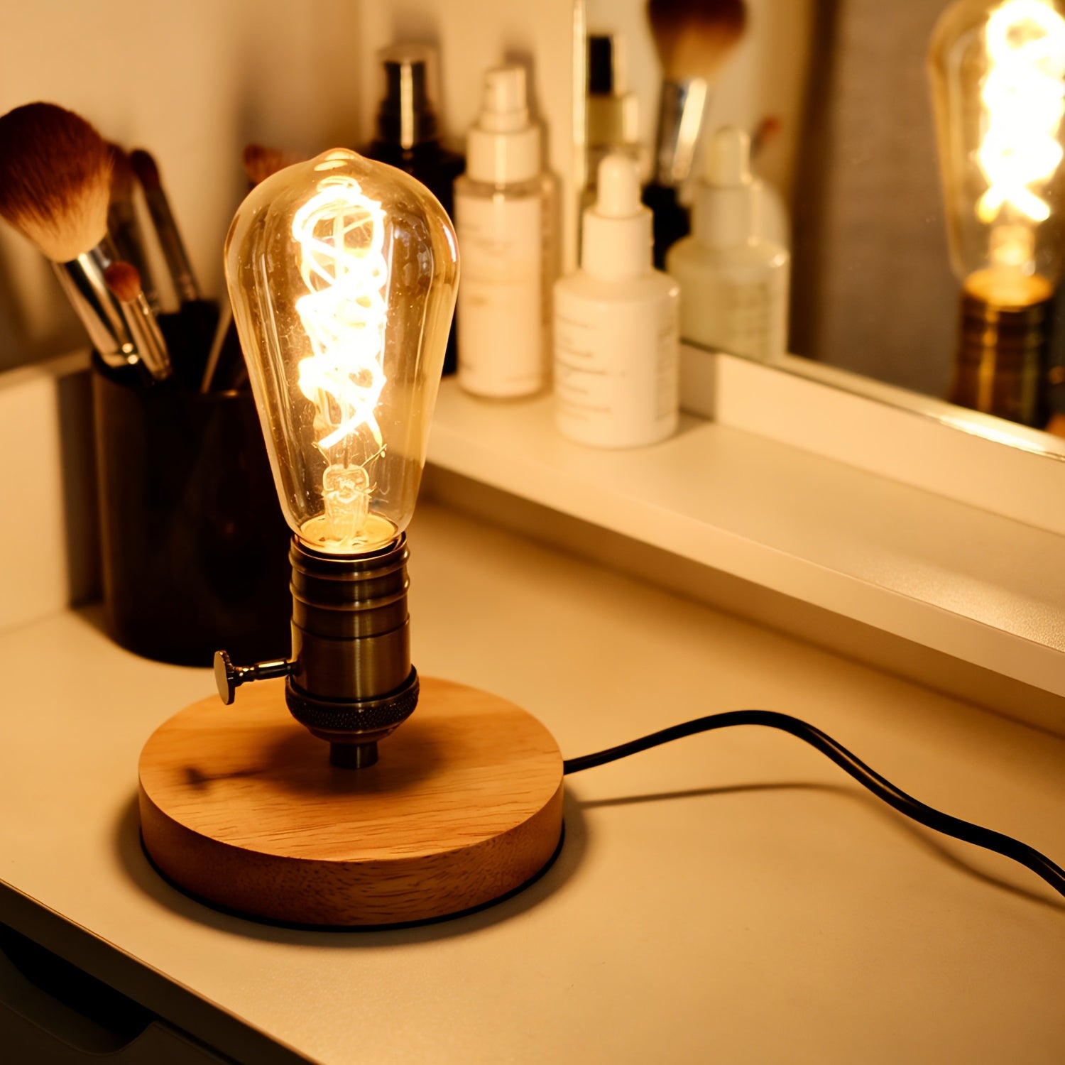 1-pack, ST19 vintage LED bulb, 2300K, dimmable, spiral filament, decorative glass, E26 base, perfect for home decoration