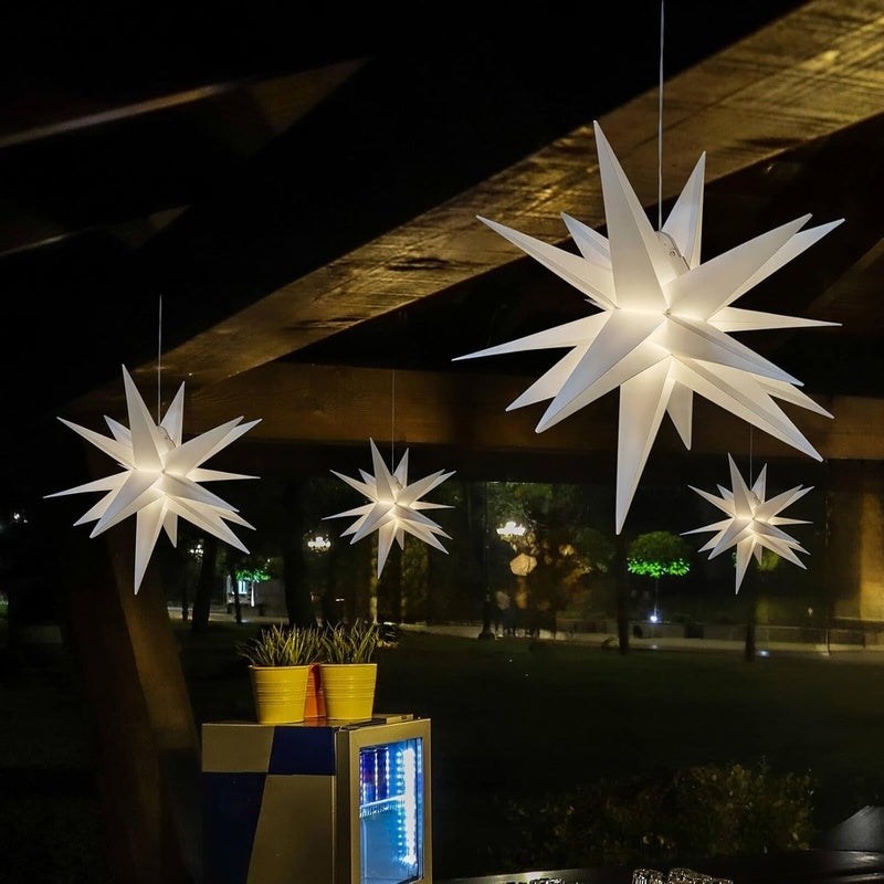 1/2-Pack 3D Star Pendant Light – Modern White Paper Lantern Hanging Light, Suitable for Bedroom, Party, Wedding Decoration – Wedding, Room Atmosphere Creation – Easy-to-Hang Design