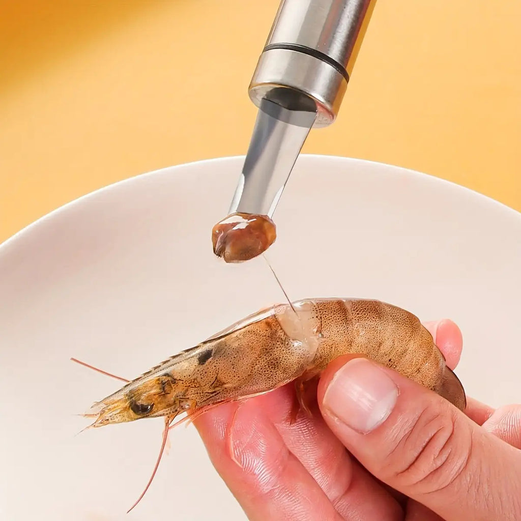 1 Piece Stainless Steel Shrimp Deveiner & Shell Remover Tool – Shrimp Cleaner & Peeler, Seafood Shell Cutter, Portable Shrimp Vein & Intestine Cleaner, Easy-Clean Kitchen Gadget for Lobster & Shrimp Preparation