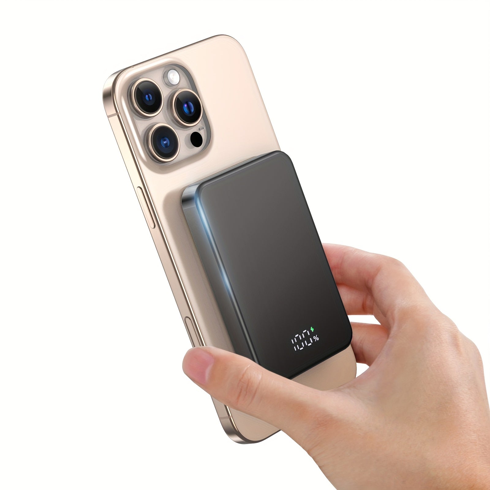 磁吸無線充電寶 10000毫安超薄快充移動電源 帶LED顯示屏 適用於iPhone 17/16系列及其他Qi相容手機