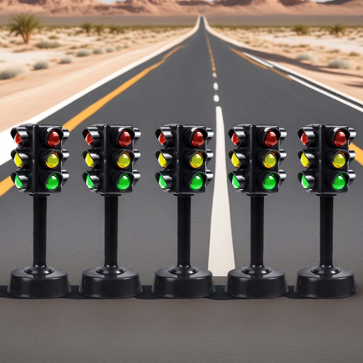 4Pcs Creative Home Traffic Light Tower Model Decor, Non-Electric Mini Ornament, Desktop Decoration, Outdoor Racing Game Scene Layout Prop, Sand Table Architectural Assembly Model