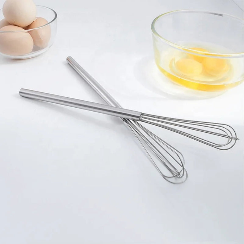 Stainless Steel Mini Whisk, Manual Handheld Egg Beater, Durable Metal Mixer for Kitchen Cooking and Baking