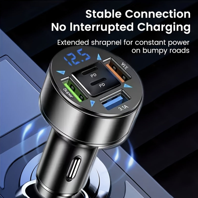 5-Port 36W USB C Car Charger with PD Fast Charging | Compatible with iPhone 12/13/14 Pro, Samsung, Xiaomi 11 - Perfect Holiday Gift
