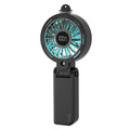 Rechargeable Portable Fan, Handheld Foldable USB Mist Fan with Removable Water Tank & Color Night Light, 3600mAh Battery, 1-100 Speed Adjustable, Strong Wind, 3-in-1 Handheld/Desktop/Hanging Use