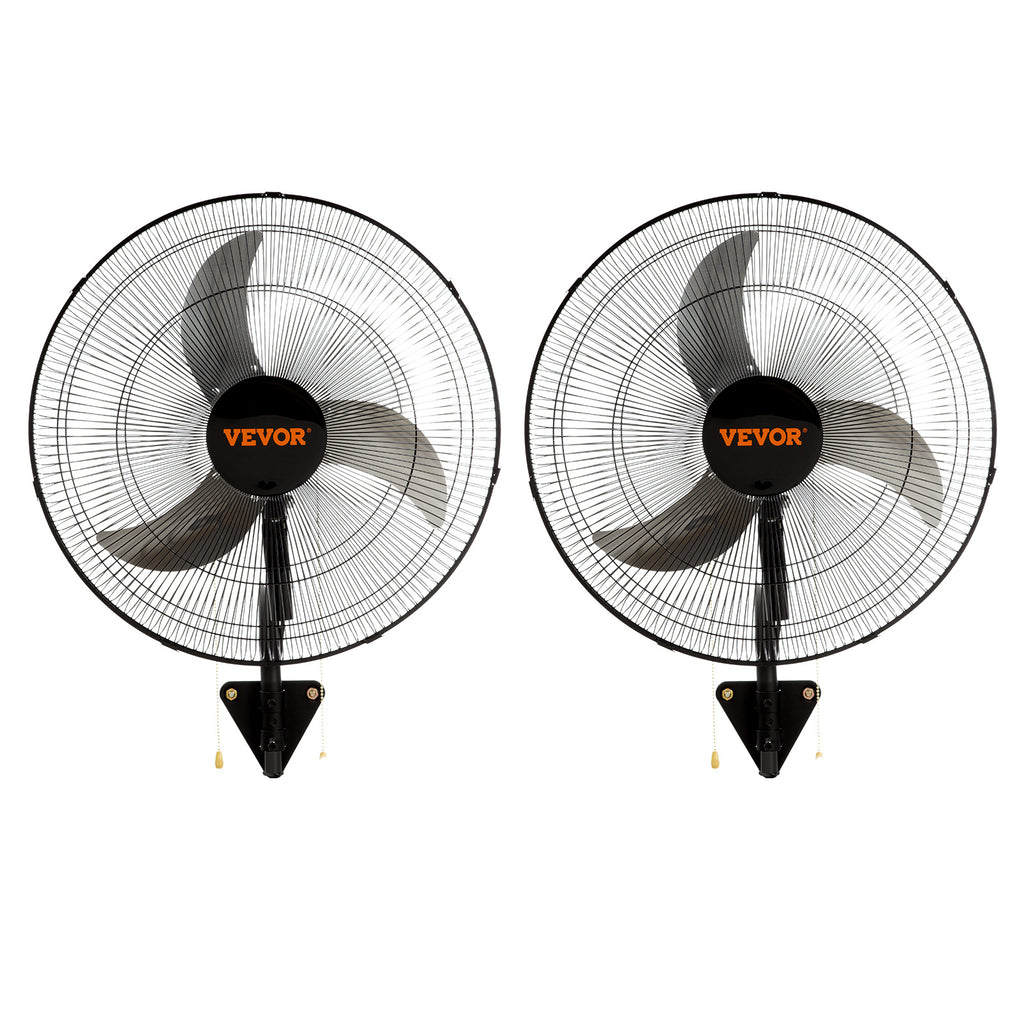 VEVOR Wall Mount Fan, 1/2 Pack, 18 Inch Oscillating, 3 Speed Settings, Max 4000 CFM, Industrial Indoor Fan, Ideal for Commercial, Residential, Warehouse, Greenhouse, Workshop, Basement, Garage, Black