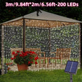 1件，100/200/300 LED太阳能户外窗帘串灯，8种照明模式铜线童话灯，圣诞装饰灯，非常适合婚礼派对，阳台，露台，花园装饰（多色/暖白色/白色）