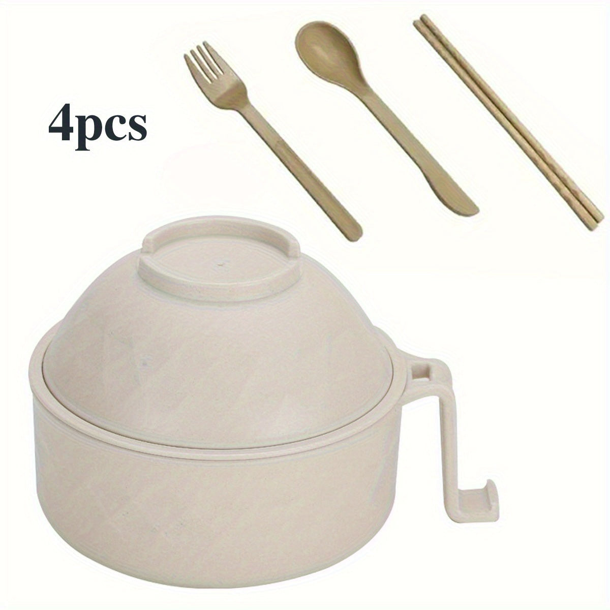 New Microwave-Safe Plastic Ramen Bowl Set – Instant Noodle Soup Cup with Chopsticks, Essential for Dorm Fast Food, Dishwasher Safe, Perfect for Home, Outdoor Picnics & Parties