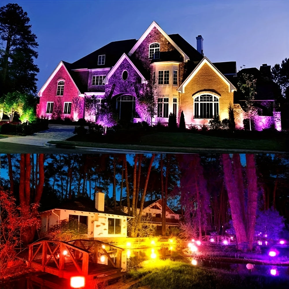 50W 100W RGB Color Changing LED Flood Light, Suitable for Indoor and Outdoor, IP65 Waterproof, Perfect for Halloween Parties, Outdoor Uplighting, Landscape Spotlights, Ground Uplighting, Color Floodlights, Wall Washer Lights and Stage Lighting.