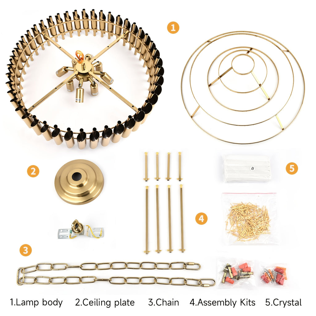 600 large gold crystal chandelier
