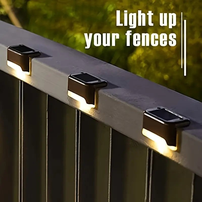 16 Pack Solar Deck Light Set, Solar Step Light LED Courtyard Decorative Outdoor Light, IP44 Waterproof, Suitable for Outdoor Railings, Stairs, Fences, Posts, Walkways, Courtyards, Gardens, Poolside - Perfect for Halloween and Christmas Decoration
