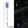 5pcs/Box IP44 Outdoor Solar Lawn Light, Roadblock LED Strobe Signal Ground Plug Lamp