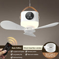 USB Dormitory Ceiling Fan, Touch Stop Design, 4 Speed Levels, 4 Timing Modes, 3 Ambient Light Modes, Remote Control, Strong Wind Quiet Operation, Ideal for Camping, Home, Bedroom, Office, Dormitory and Workshop