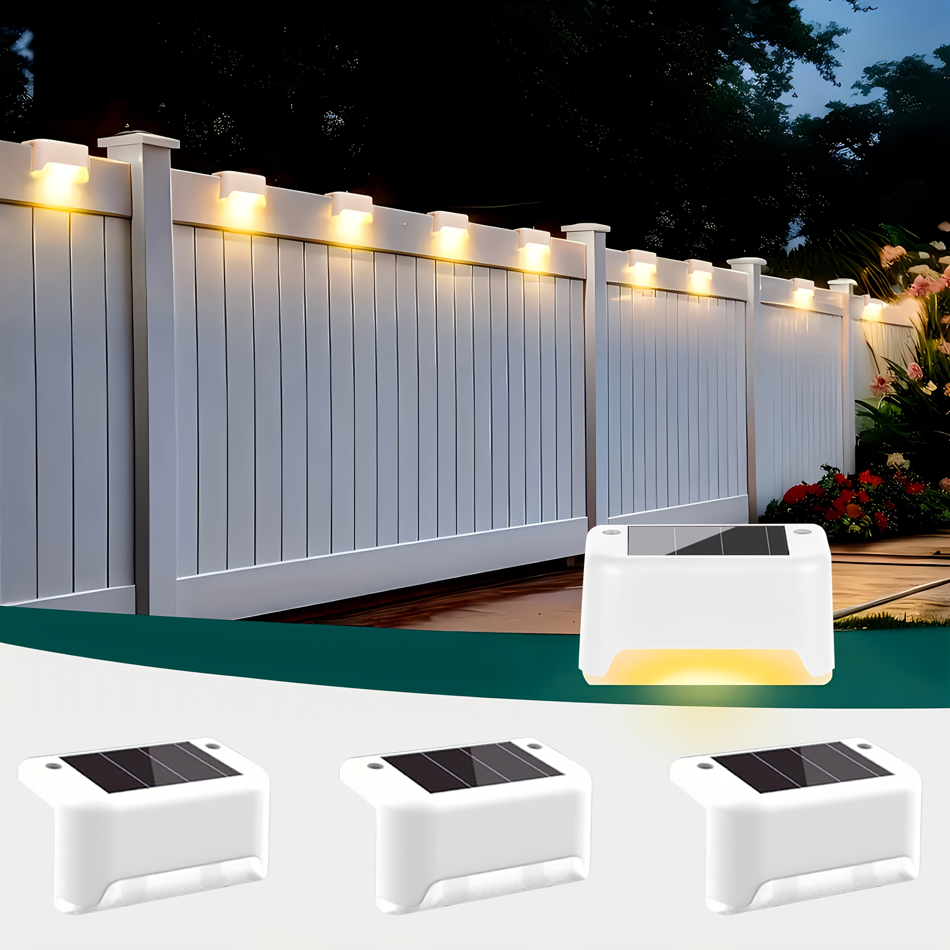 32/16/8/4 Pack Solar Outdoor Courtyard Light - Waterproof LED Warm White Landscape Lighting, Durable Matte Metal Finish, Auto On/Off Solar Light, Perfect for Stairs, Steps, Fences, Courtyards and Pathways, Sturdy Structure