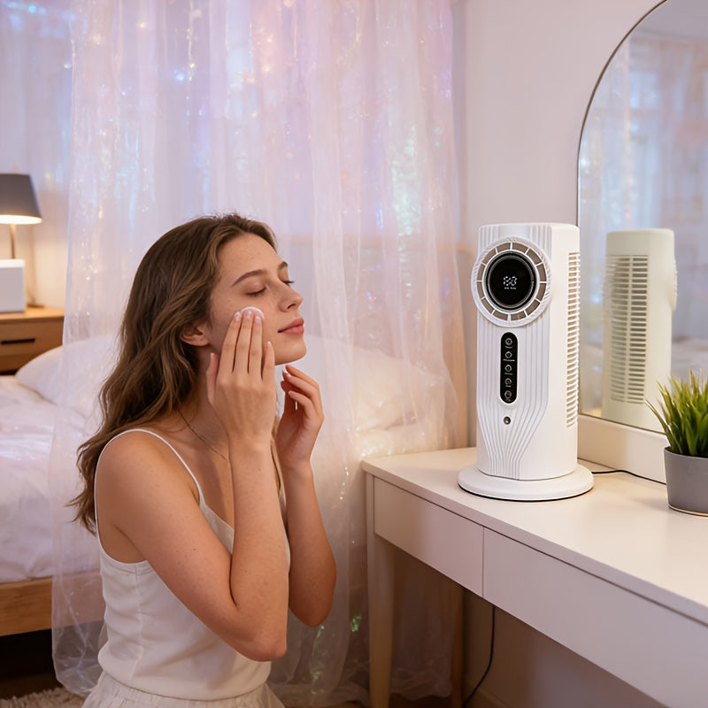 USB Multifunctional Portable Air Cooler Fan, 6-Speed Adjustable, 3 Seconds Fast Cooling, Timing Function, Lightweight Portable Design with Humidification, Perfect for Office, Travel, Camping and RV Use, Modern Stylish