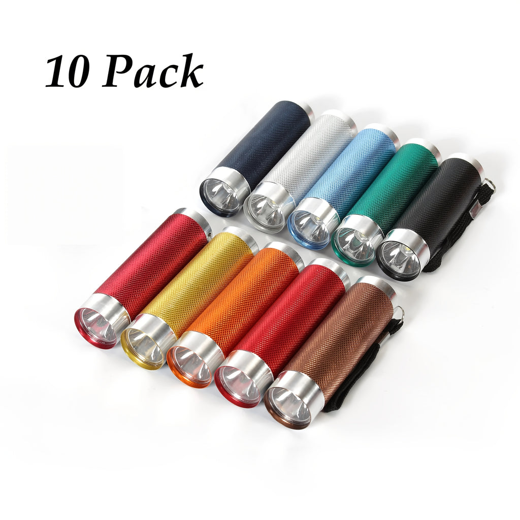 10-Piece Mini LED Flashlights, Handheld Flashlights, 10 Colors, Easy to Carry (AAA Batteries Not Included)