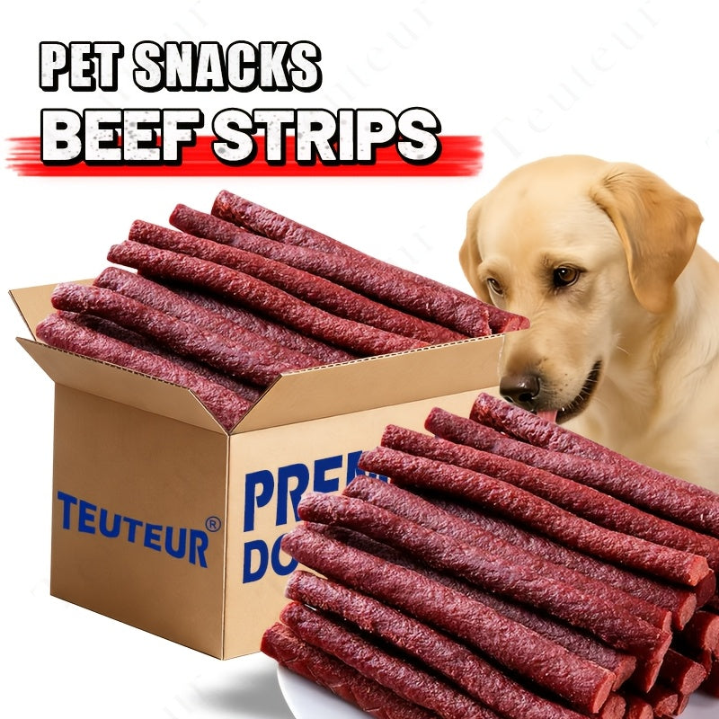 頂級天然牛肉棒狗糧，健康牛肉乾，適合幼犬成犬小型中型大型犬，泰迪金毛獵犬訓練獎勵，磨牙棒，高蛋白無穀物新鮮肉乾，持久耐嚼，適用於所有犬種訓練