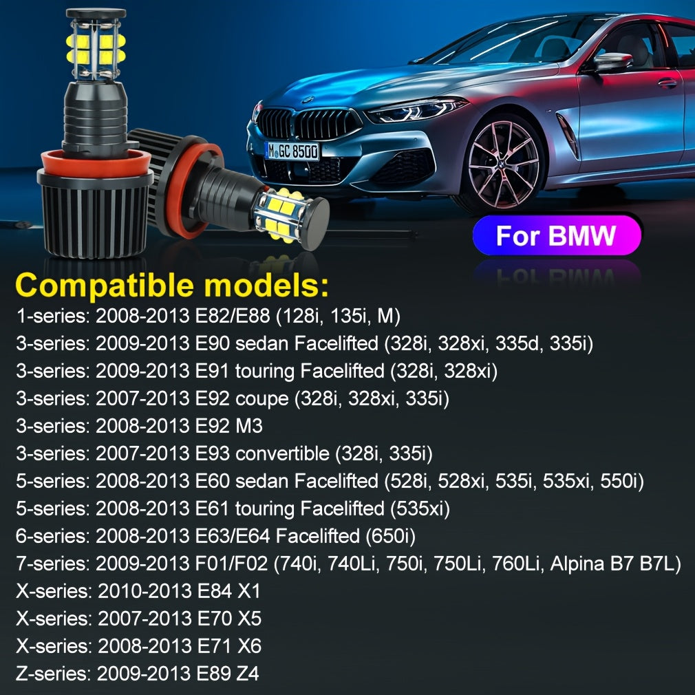 XSTORM 2Pcs H8 LED Angel Eye Headlight Bulbs LED Marker Light Canbus for BMW X5 E70 X6 E71 E90 E91 E92 M3 E89 E82 E87 Car Headlights 12V