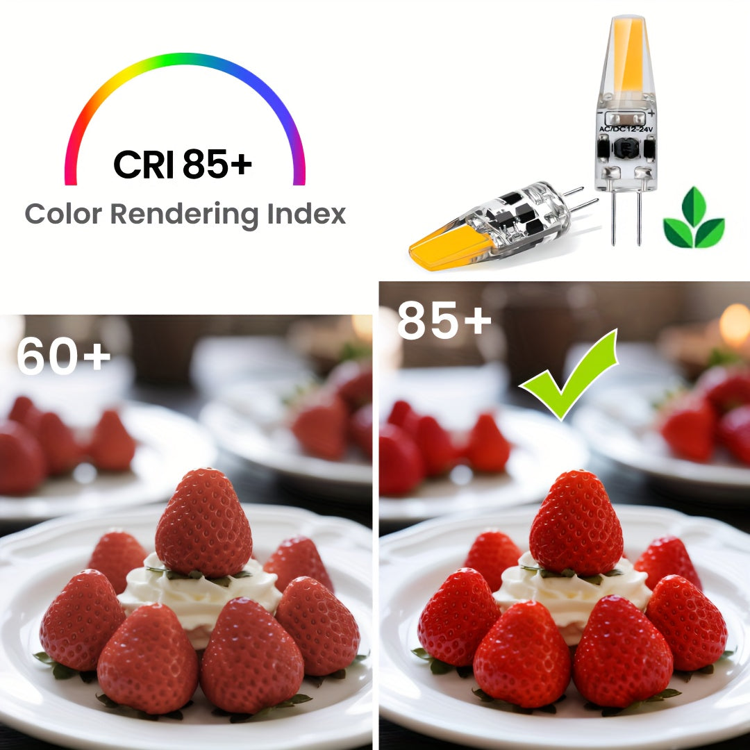 6/12-pack G4 LED bulb, 1.8W (20W halogen replacement), 3000K/4000K/6000K, warm white to daylight, 200LM flicker-free, AC/DC 12V, Cobx1Led T3 two-pin base, non-dimmable, suitable for light fixtures, under-cabinet lighting, RVs, boats