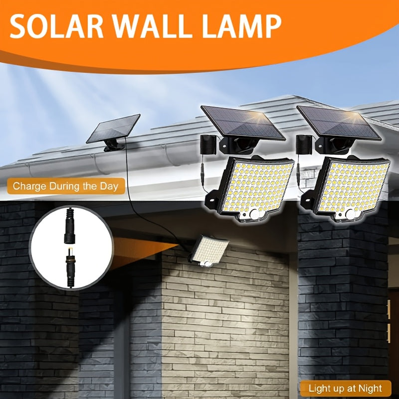 2 Pack Solar 106 LED Commercial Street Lighting Light, Sensor Industrial Area Lighting Light, Portable Shopping Mall Emergency Exit Light, 3 Lighting Modes, Suitable for Warehouses, Garages, Parking Lots, Courtyards, Parks, Amusement Parks