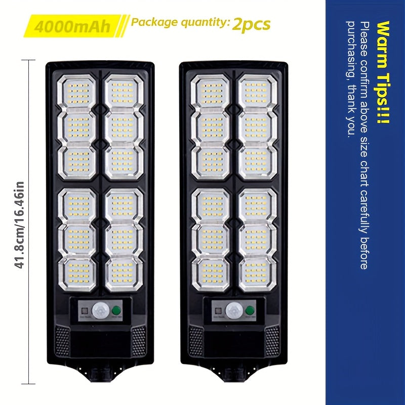 2 Pack / 1 Pack - Super Bright LED Solar Street Light, Outdoor Courtyard Light, Exterior Lighting with Motion Sensor - Perfect for Outdoor Streets, Commercial Parking Lot Lighting, Outdoor Sports Courts