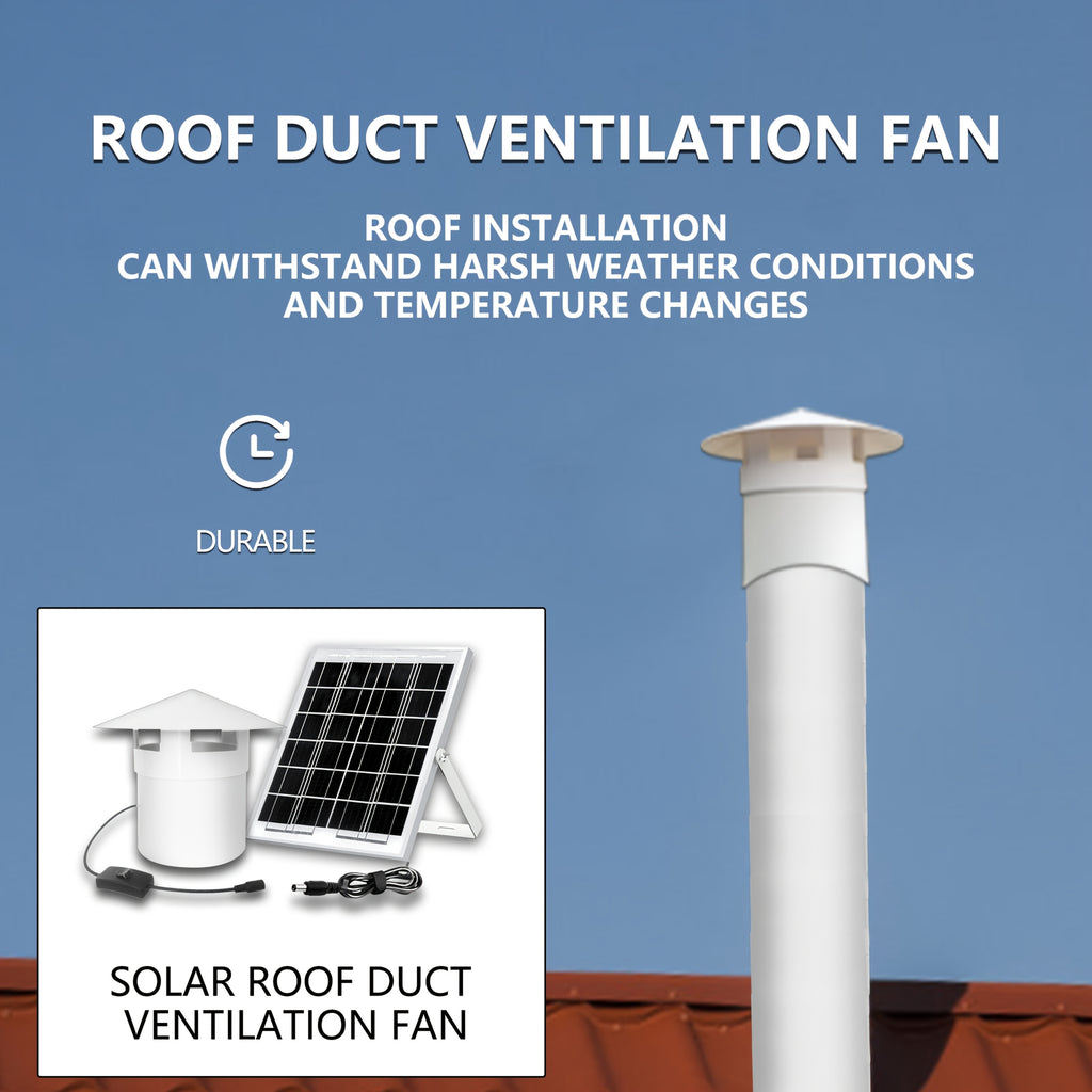 1 Piece Household Solar Fan - 8W Solar Panel, White Solar Fan, Perfect for Air Circulation in Greenhouse, Chicken Coop and Pet House