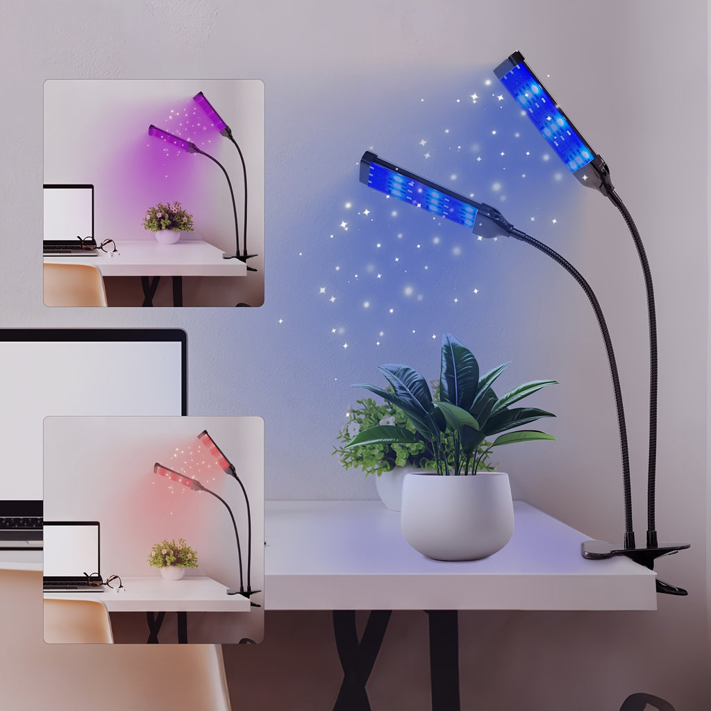 2-in-1 Full Spectrum LED Plant Grow Light, USB Powered with Timer & Dimmable Function, 3 Lighting Modes, Smart Sensor Timer Dual Wavelength Design, Indoor Potted Plant Desk Lamp for Home Office, Compatible with Smart Devices