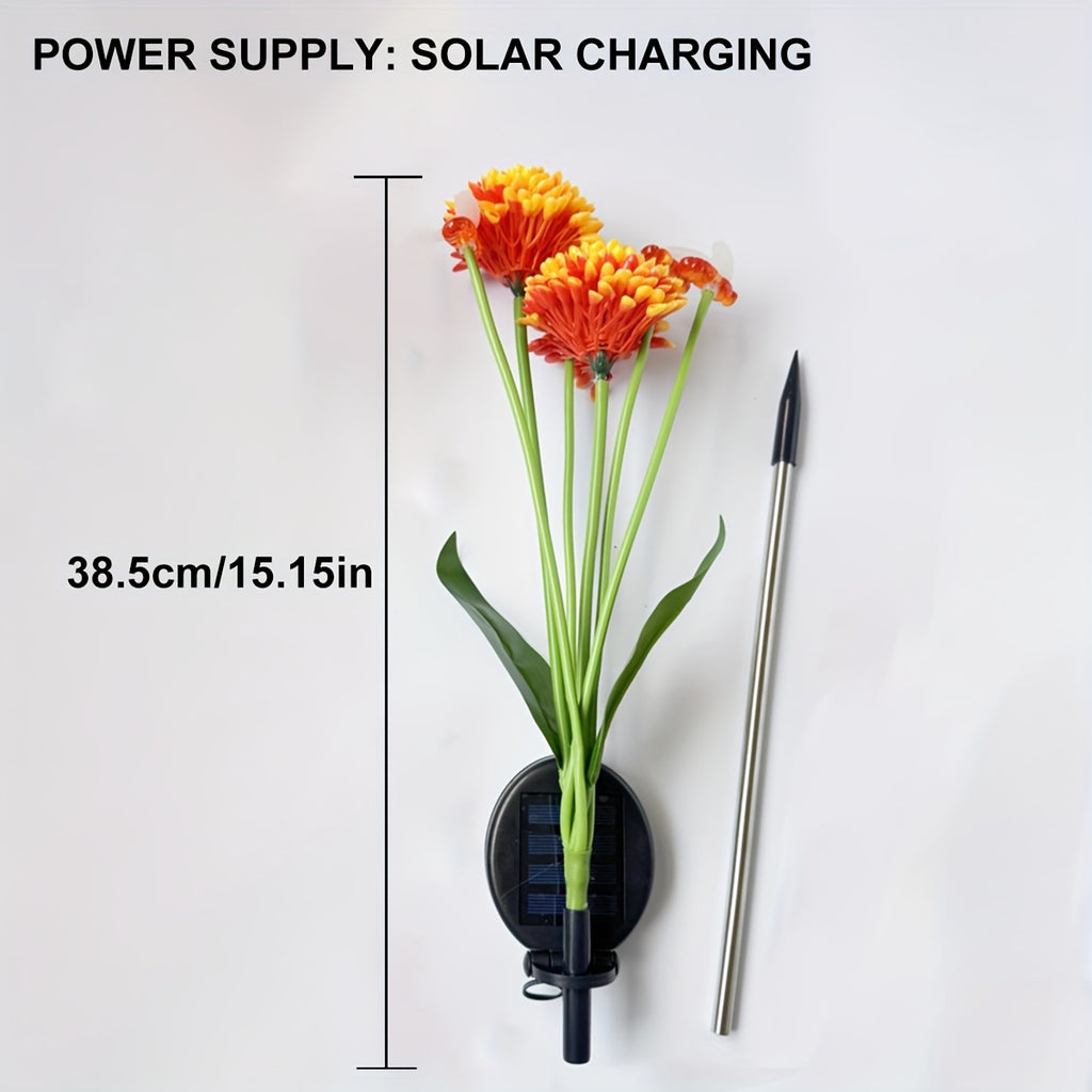 A Single Solar Honeycomb Flower Light, Designed in the Shape of a Bee, Perfect for Decorating Outdoor Spaces such as Gardens and Lawns