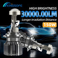 2 Projector Lens 9005/HB3 9006/HB4 H7 H11 Car Bulbs H4 High/Low Beam Integrated 6000K Brighter White Light, Wireless Car Lighting Plug-and-Play No Battery Needed