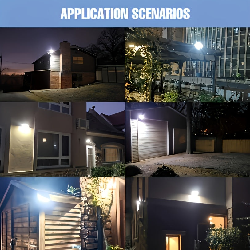 1 Outdoor Solar Street Light – Wide-Angle Solar Floodlight with PIR Motion Sensor, Supports Dusk-to-Dawn Automatic Lighting, 3 Selectable Working Modes. Perfect for Outdoor Gardens, Courtyards, Walls, Parking Lots, etc., with IP44 Waterproof Performance
