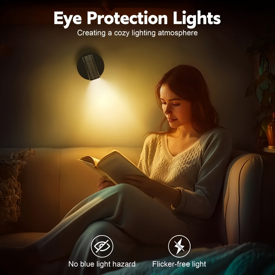 Multi-functional wireless spotlight, with 3 color modes, adjustable brightness and 2000mAh rechargeable battery - suitable for indoor decoration, plants and artwork - easy to install, touch control, white and black, computer accessories and peripherals