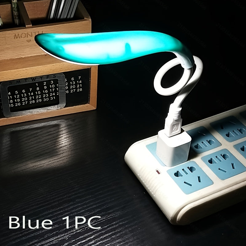 1PC/3PCS portable freely bendable USB hose LED night light, available in 1-pack and 3-pack red, blue, white color-mix set with independent touch control small night lights, USB-powered plastic reading light for bedroom, living room, laptop lighting