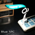 1PC/3PCS portable freely bendable USB hose LED night light, available in 1-pack and 3-pack red, blue, white color-mix set with independent touch control small night lights, USB-powered plastic reading light for bedroom, living room, laptop lighting