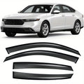 For 2023-2025 Honda Accord Sedan 4Pcs Premium Black Trim Windshield Vent Sun Shade Rain Guard Wind Deflector (with Clips) Smoked Color