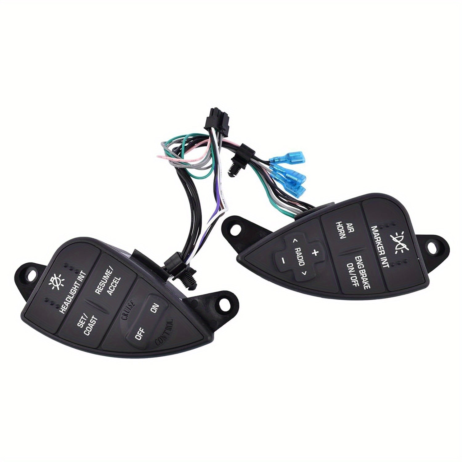 Heavy Duty Cruise Control Switch for International ProStar 2007-2016 Left Driver Side - Direct Replacement Part #2611199C91, Black with Multicolor Wires, Easy Installation, No Battery Required, Essential for Smooth Driving, Speed Control