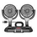 Dual-Head Car Fan - Powerful Wind, Adjustable Speed, Multi-Angle Rotatable, Compact Design with Phone Storage Slot, Suitable for Cars, SUVs and Trucks, Perfect for Travel, Beach Vacation, Back to School, Comfortable Car Interior Use, Battery-Free Design