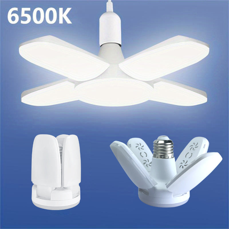LED Four-Leaf Light Mini Folding Light 28W (Equivalent to 80W) 3000K 6500K Pendant Light Folding Light Suitable for Garage Indoor Lighting High Brightness Small Size Usable for 2 Years