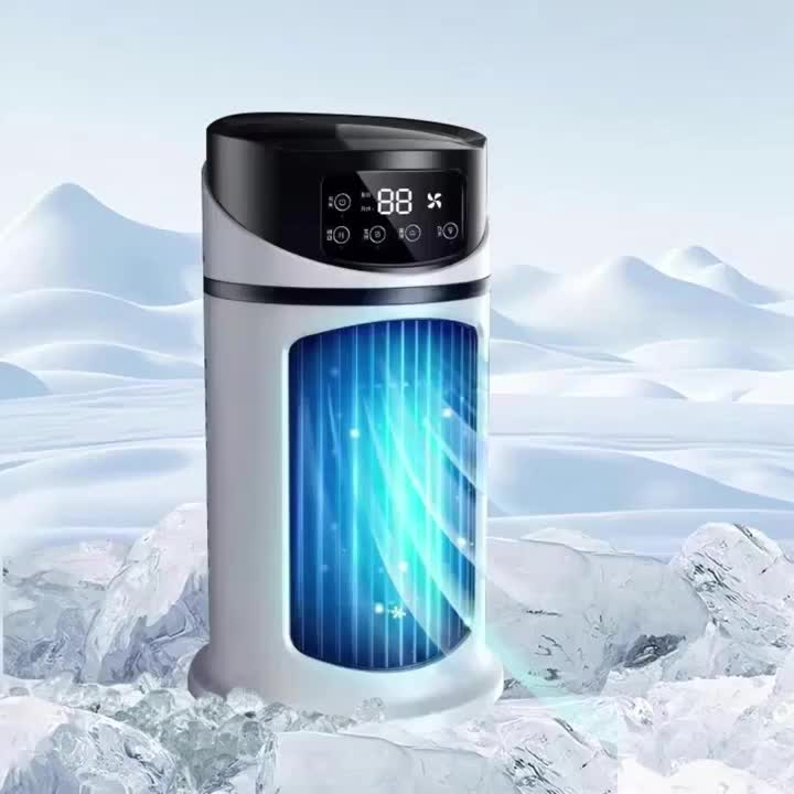 2026 Upgraded Portable Air Conditioner, 6-Speed Cooling Fan with 7-Color Ambient Light, Quiet Humidifying Fan, 3-in-1 Mini Cooler, Compact Cooling Device for Home Office Small Spaces, Perfect Home & Travel Gift