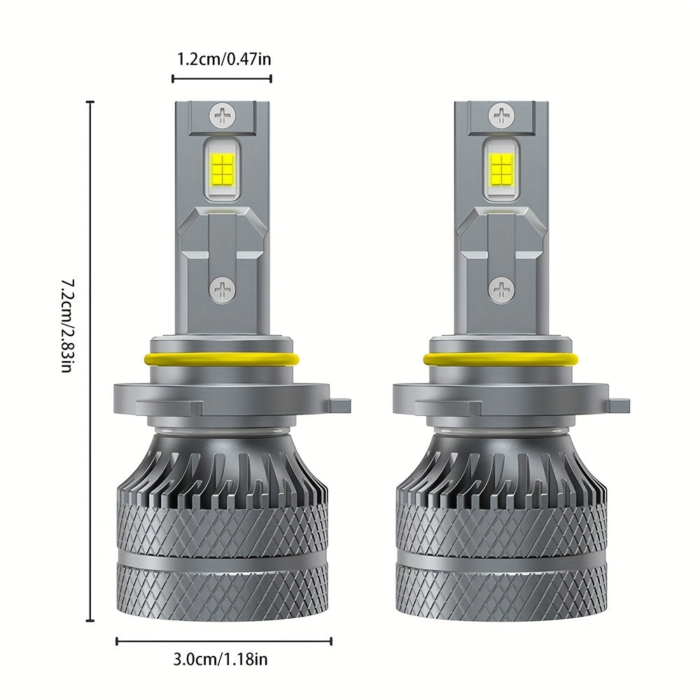 2 LED Headlight Bulbs H11/H8/H9 9005/HB3 9006/HB4 High Power 250W 6500K White Car Bulbs Can-Bus Error-Free, High/Low Beam, 800% Brightness Increase, Illumination Range 7874.02 Inches, Plug-and-Play, No Battery Included