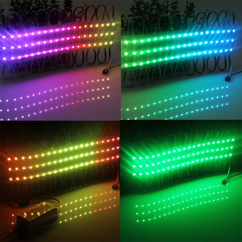 5050 RGBW LED light strip - WS2811 programmable color-changing strip, with button control, 12V commercial/home use suitable for TV backlight, holiday decoration and luminous text display