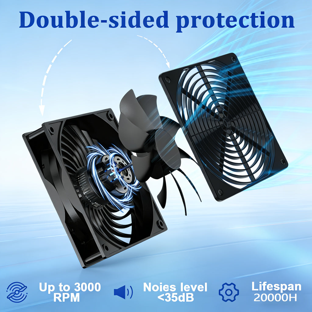 10W Solar Panel Fan Set, Built-in DC Fan, Suitable for Small Chicken Coop, Greenhouse, Shed, Pet House and Window Exhaust System