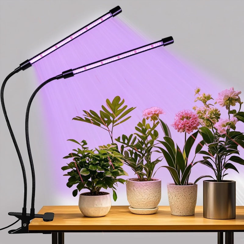 Full Spectrum Clip-On Plant Grow Light, Ideal for Indoor Plants, 4/8/12H Timer, 3 Light Modes Red/Blue/Mixed, 10 Dimmable Levels, Indoor Plant Lighting