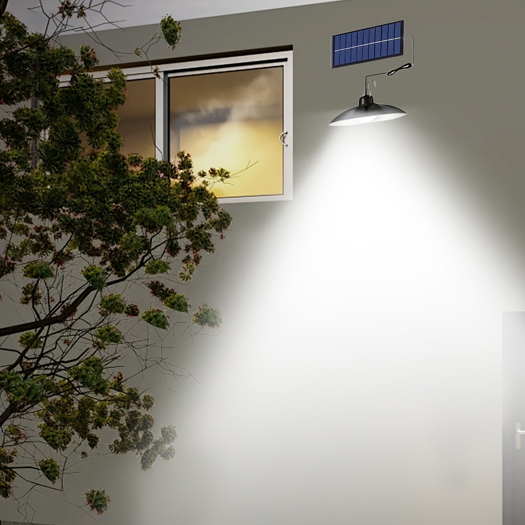 2-Light Solar Pendant Light with Remote Control - Indoor/Outdoor Rechargeable LED Bulb, Suitable for Porch, Shed, Garage, Garden, Patio Outdoor Lighting | Modern Style Pendant Light | Remote Control Light, Patio Decorative Lighting