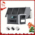 1024Wh LiFePO4 電池 UPS 便攜式電源站 太陽能發電機/100W 太陽能板，停電預防，備用電池行動電源，具備 AC 110V DC USB USB-C 輸出和 LED 燈，戶外露營旅行 RV 旅行居家節慶聖誕禮物