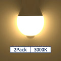 2-pack E26 screw base A19 sensor LED bulb 9W 3000K warm white light - automatic on/off plug-and-play, no additional wiring required | suitable for basements, wardrobes, storage rooms