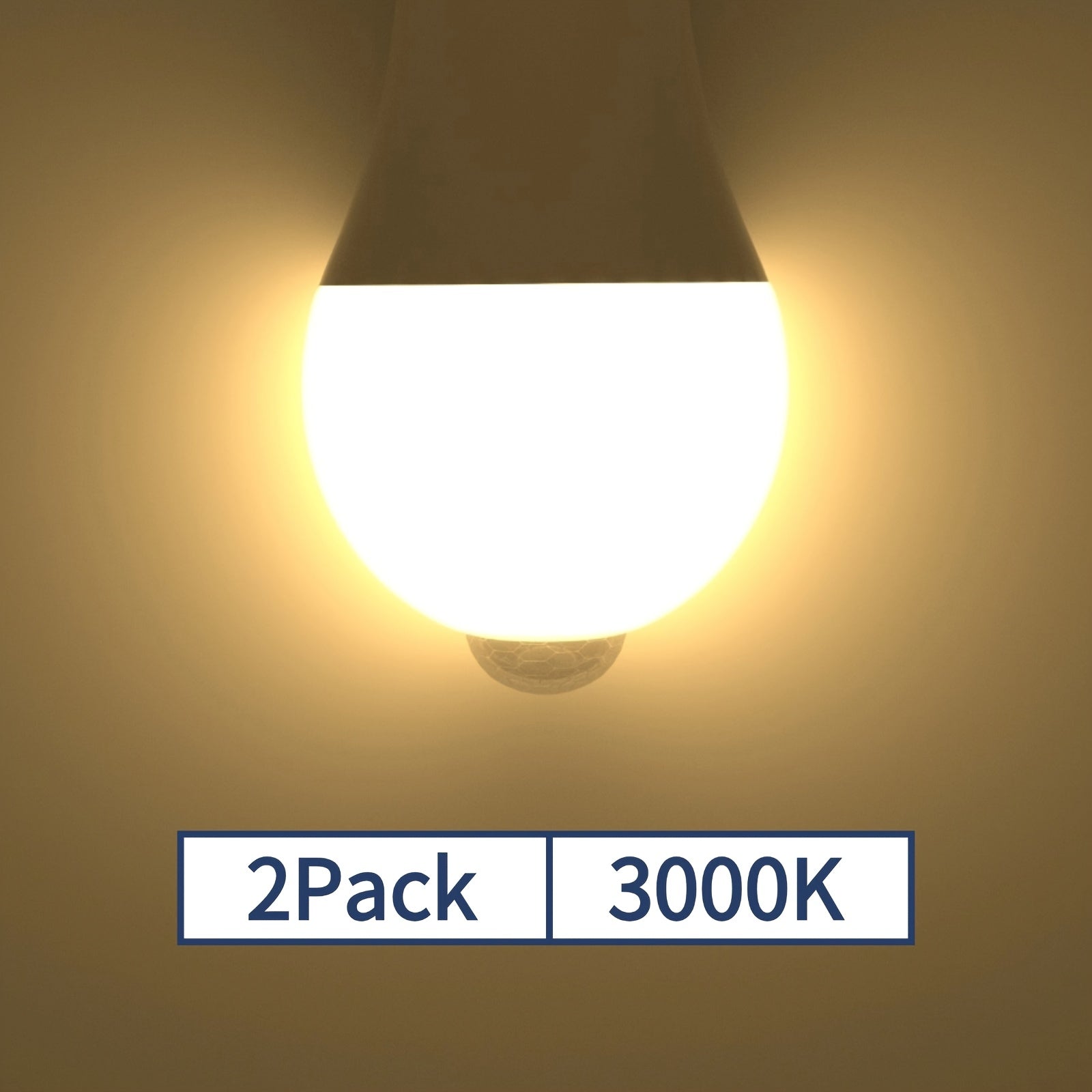 2-pack E26 screw base A19 sensor LED bulb 9W 3000K warm white light - automatic on/off plug-and-play, no additional wiring required | suitable for basements, wardrobes, storage rooms
